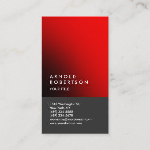 Red Grey Trendy Modern Professional Business Card