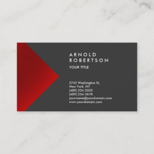 Red Grey Trendy Professional Business Card