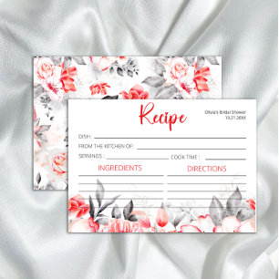 Red Grey Watercolor Flowers Recipe