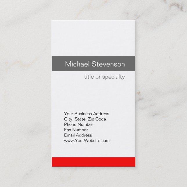 Red Grey White Consultant Business Card (Front)