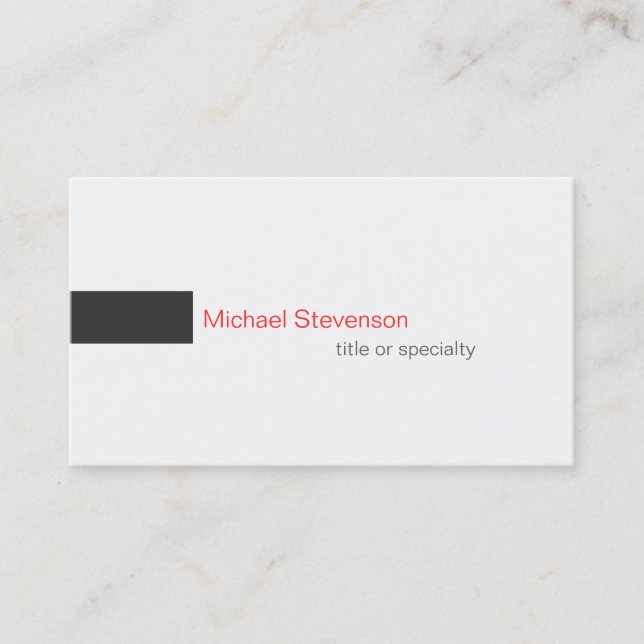 Red Grey White Consultant Business Card (Front)