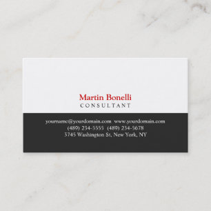Red Grey White Professional Classic Business Card