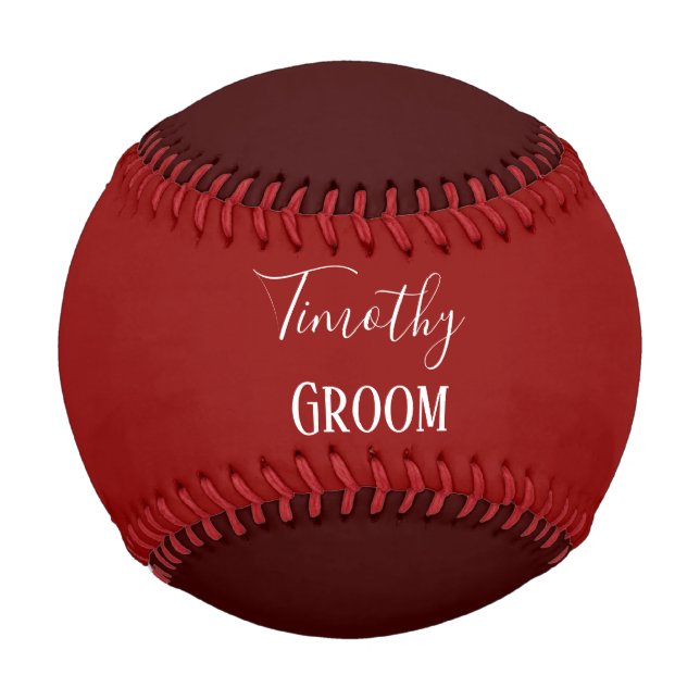 Red Groom Souvenir Baseball (Front)