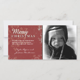 Red Grunge Christmas Photo Card