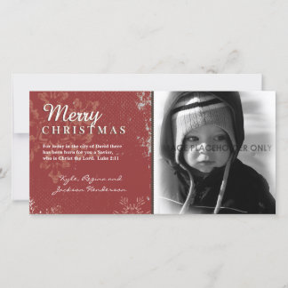 Red Grunge Christmas Photo Card