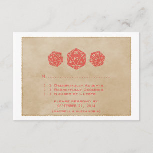 Red Grunge D20 Dice Gamer Response Card