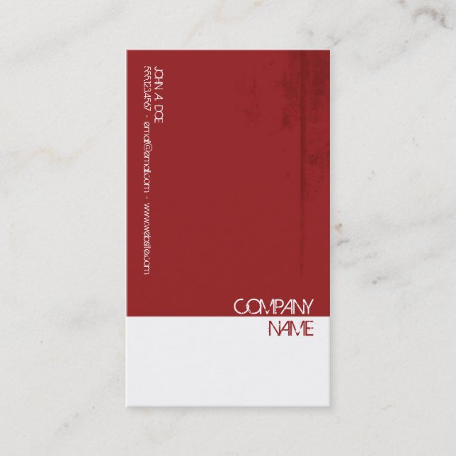 Red Grunge Look Business Card (Front)