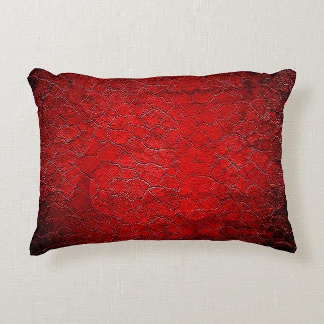 Red grunge texture black gradient decorative cushion (Front)