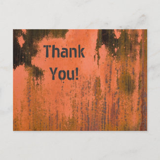 Red Grunge Thank You Postcard