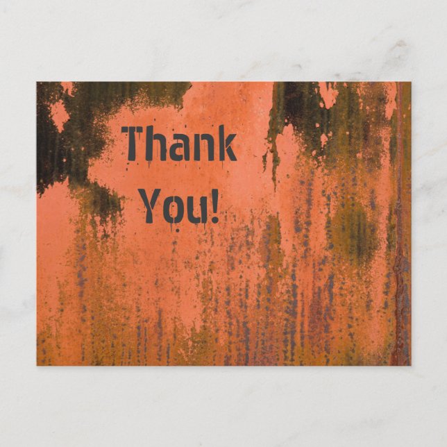 Red Grunge Thank You Postcard (Front)