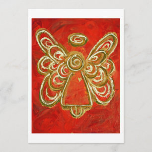 Red Guardian Angel Art Custom Invite or Invitation