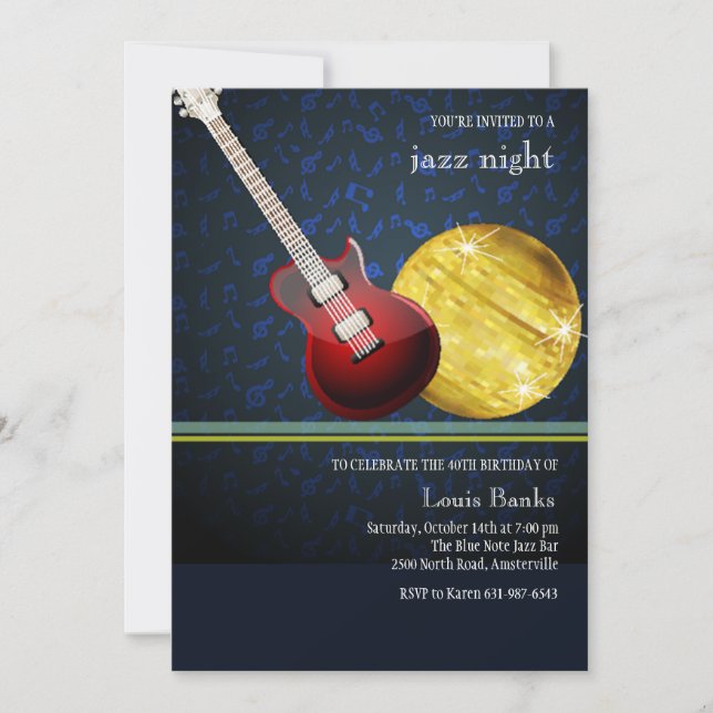Red Guitar Invitation (Front)
