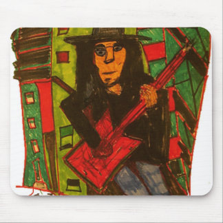 red guitar mouse mat
