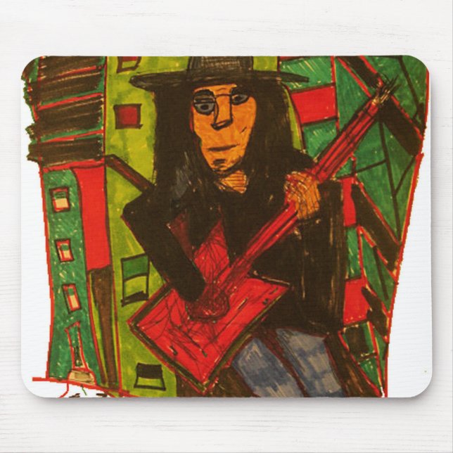 red guitar mouse mat (Front)