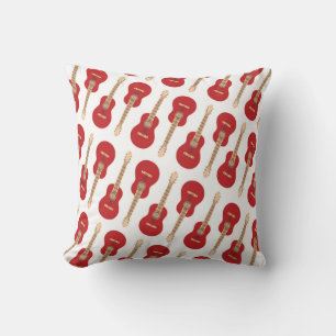 Red Guitar Pattern Cushion
