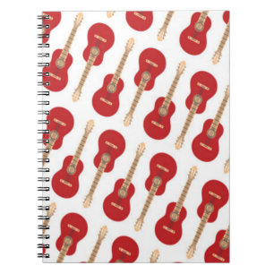 Red Guitar Pattern Notebook