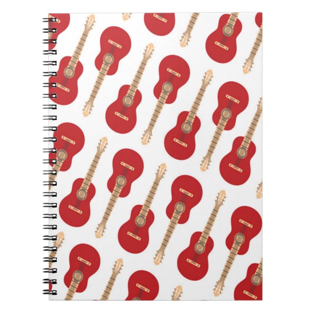 Red Guitar Pattern Notebook (Front)