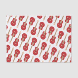 Red Guitar Pattern Tissue Paper