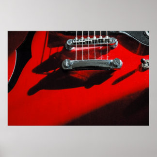 Red Guitar Poster