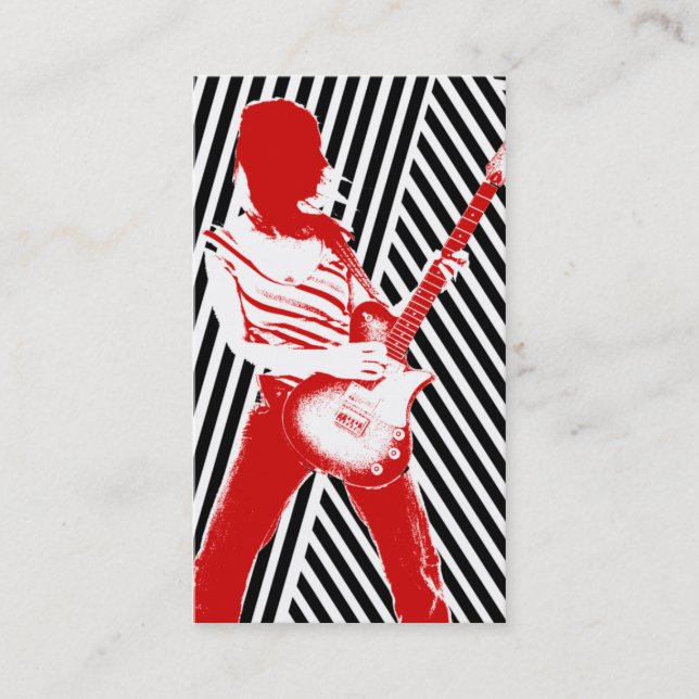 "Red Guitarist" Business Card (Front)