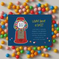 Red Gumball Machine Candy Bubble Gum Birthday