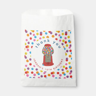 Red Gumball Machine Candy Bubble Gum Thank You  Favour Bags