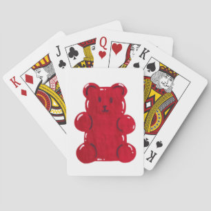 Red Gummy Bear Playing Cards