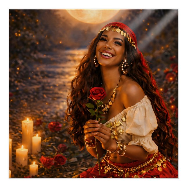 red gypsy poster (glossy) || gitana art  (Front)