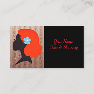 Red Hair And Gold Beauty Business Card