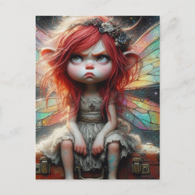 Red Hair Attitude Fairy  Postcard (Front)