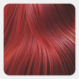 Red Hair Background Square Sticker