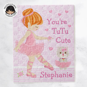 Red Hair Ballerina Tutu Cute Jigsaw Puzzle