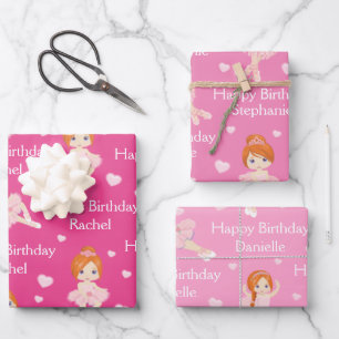 Red Hair Ballerina Wrapping Paper Sheets