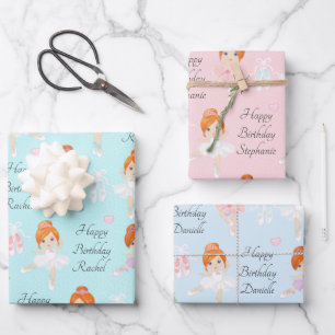 Red Hair Ballerina  Wrapping Paper Sheets