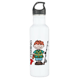 Red Hair Boy I Love Fishing 710 Ml Water Bottle