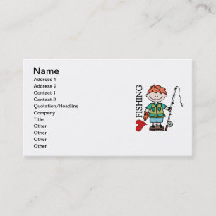 Red Hair Boy I Love Fishing Business Card
