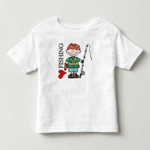 Red Hair Boy I Love Fishing Toddler T-Shirt