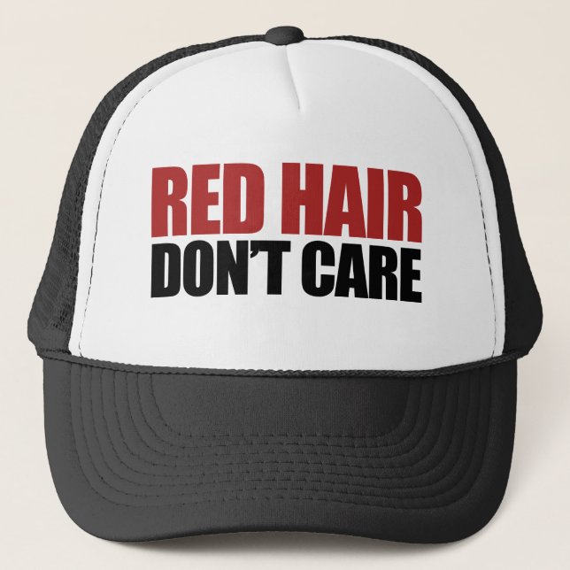 Red Hair Don't Care Trucker Hat (Front)