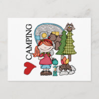 Red Hair Girl I Love Camping