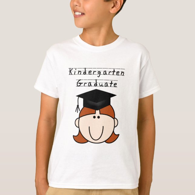 Red Hair Girl Kindergarten Graduate T-Shirt (Front)