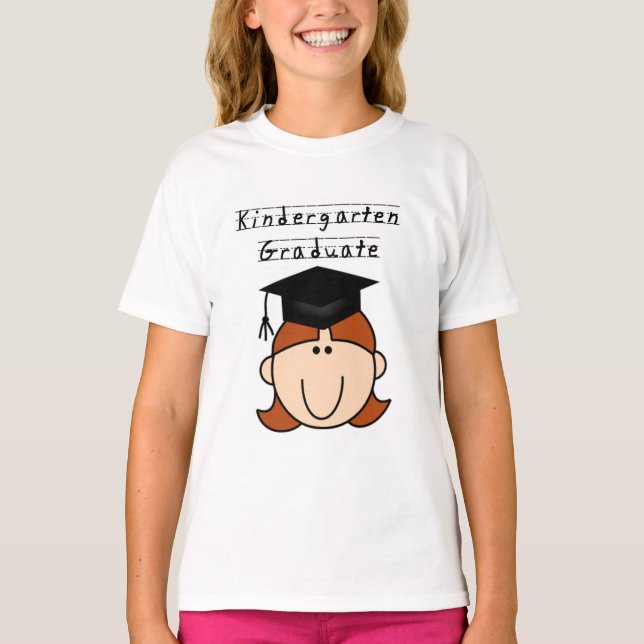 Red Hair GIrl Kindergarten Graduate  Tshirts (Front)