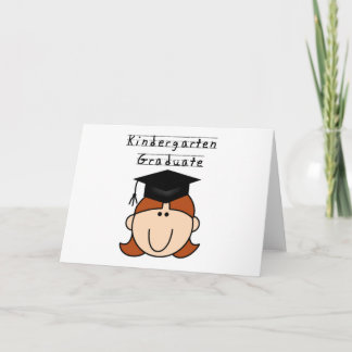 Red Hair GIrl Kindergarten Graduate Tshirts Card