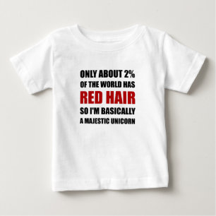 Red Hair Majestic Unicorn Baby T-Shirt