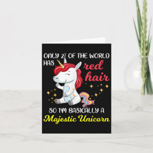Red Hair Majestic Unicorn Funny Ginger Head Pride Card