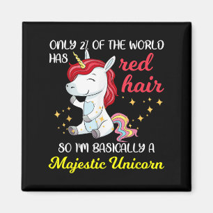 Red Hair Majestic Unicorn Funny Ginger Head Pride Magnet