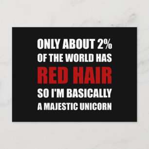 Red Hair Majestic Unicorn Postcard