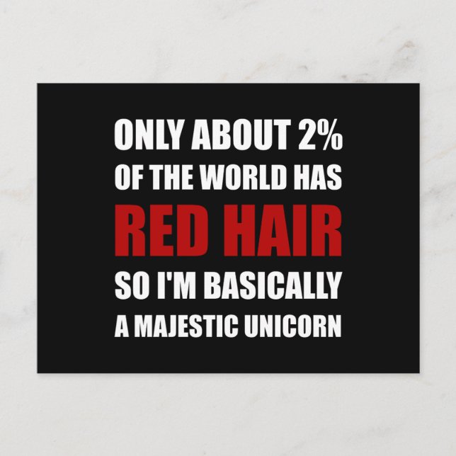 Red Hair Majestic Unicorn Postcard (Front)