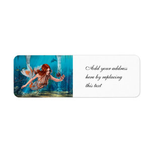 Red Hair Mermaid Underwater Fantasy Art