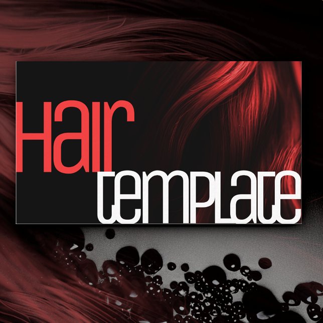 Red Hair Modern Neon Bright Colours Hairdresser  Business Card (Creator Uploaded)