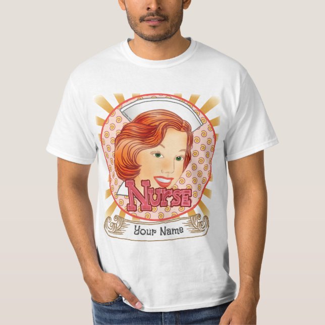 Red Hair nurse t-shirt  (Front)